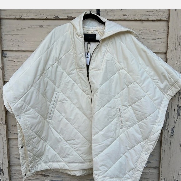 Banana Republic Puffer Oversized Lagenlook BoHo Poncho Cape Coat NWT L/XL - Picture 3 of 5